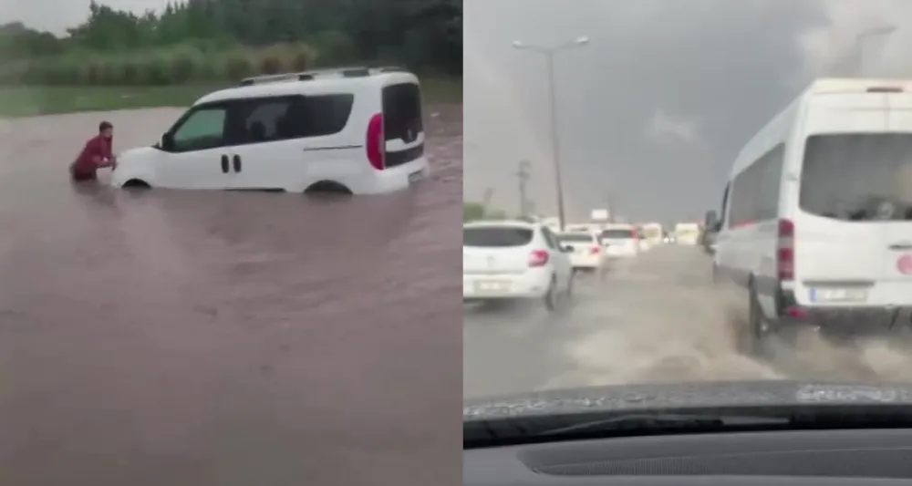 Kocaeli’de sağanak hayatı felç etti: Sürücüler mahsur kaldı