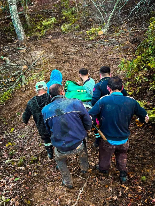 Ağaç keserken yaralanan işçi için seferber oldular
