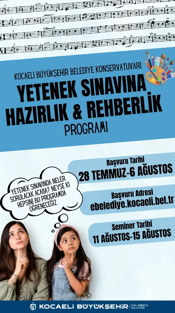 Yetenek sınavlarında ne mi sorulacak, katıl öğren;  Sanat yolculuğu öncesi, rehberlik eğitimi